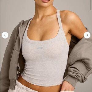 NWT Oner Active Mellow Rib Racer Back Mid Tank Top with Built in Bra